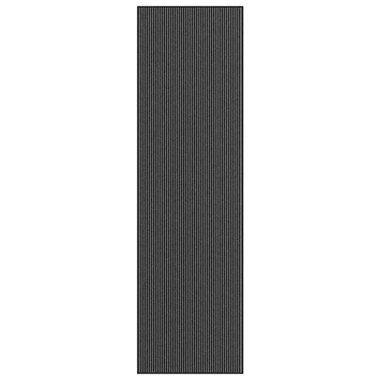 Durų kilimėlis, juodos ir pilkos spalvos, 115x400cm, dryžuotas