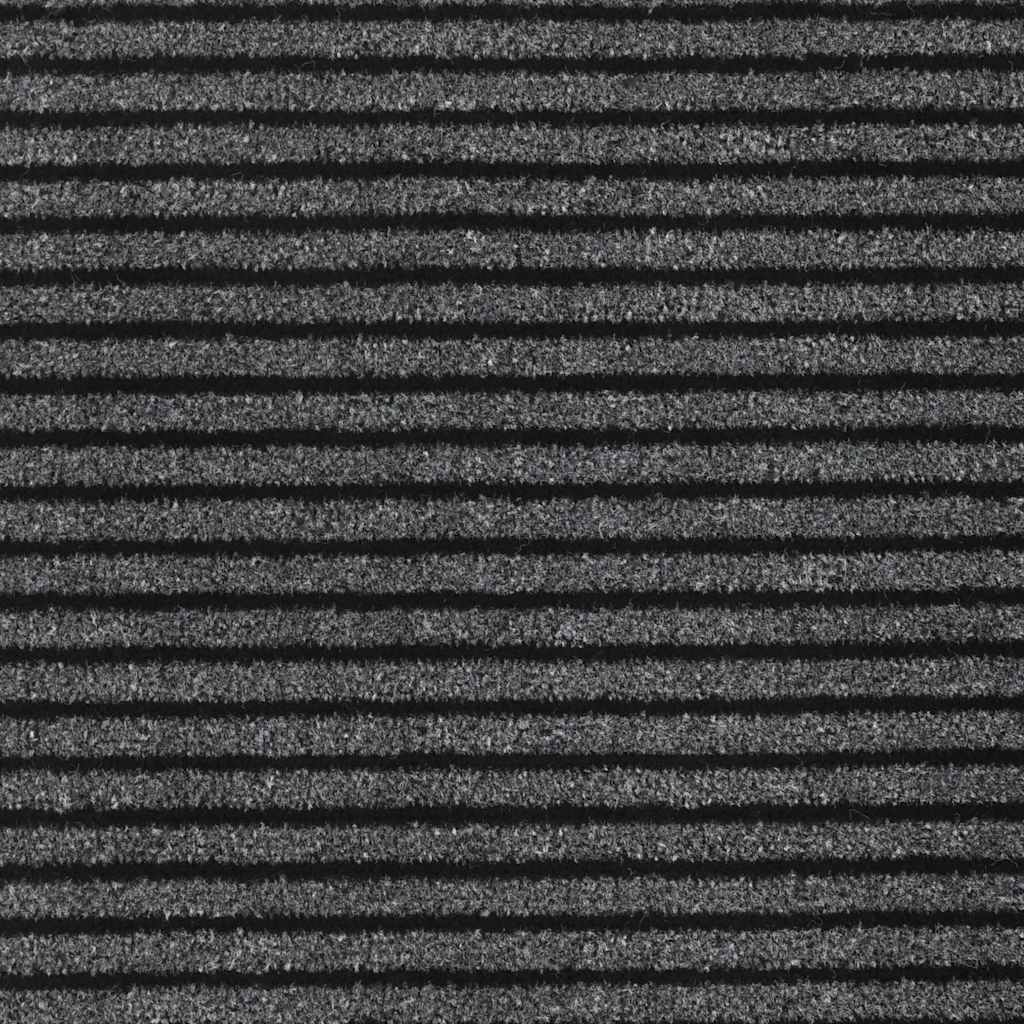 Durų kilimėlis, juodos ir pilkos spalvos, 115x500cm, dryžuotas