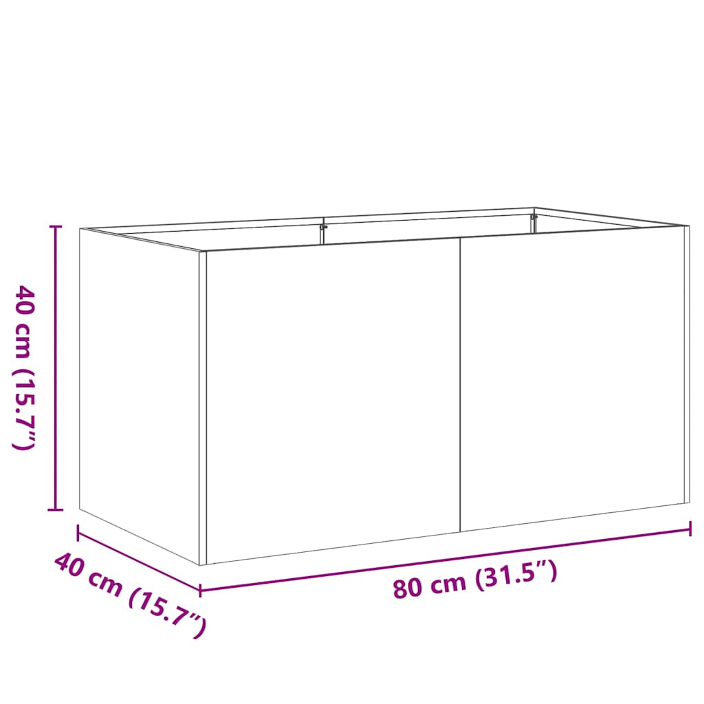 Lovelis, juodos spalvos, 80x40x40cm, šaltai valcuotas plienas
