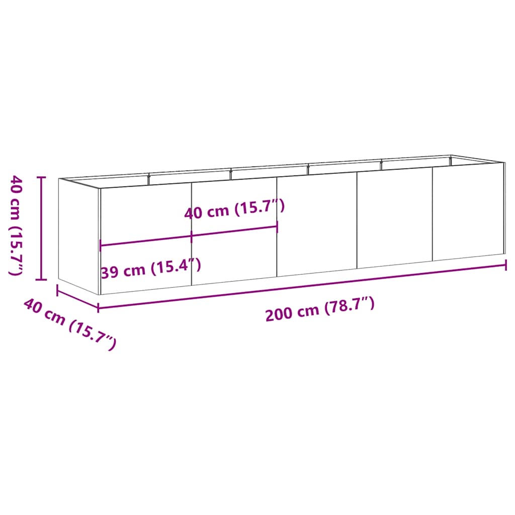 Lovelis, 200x40x40cm, galvanizuotas plienas