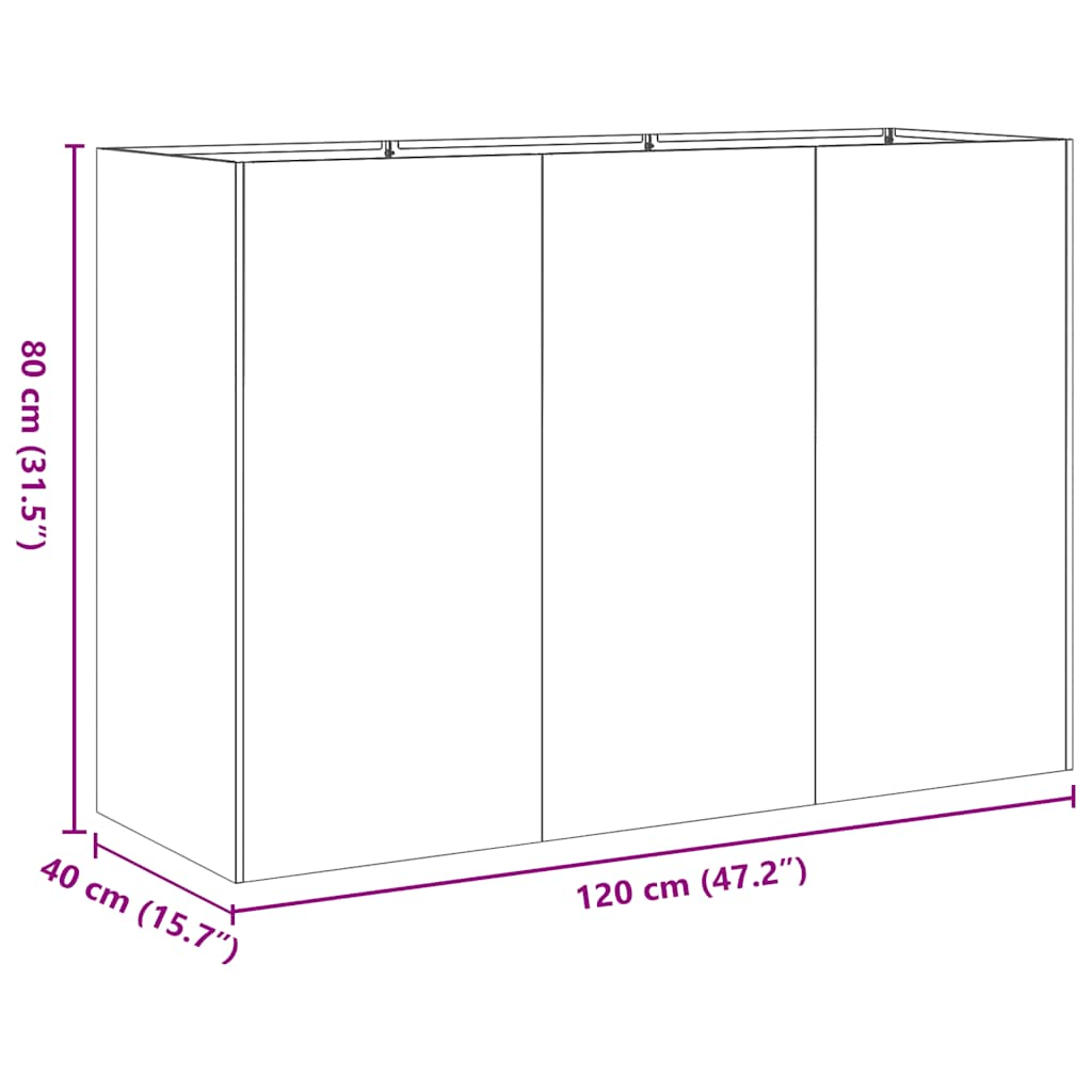 Lovelis, juodos spalvos, 120x40x80cm, šaltai valcuotas plienas