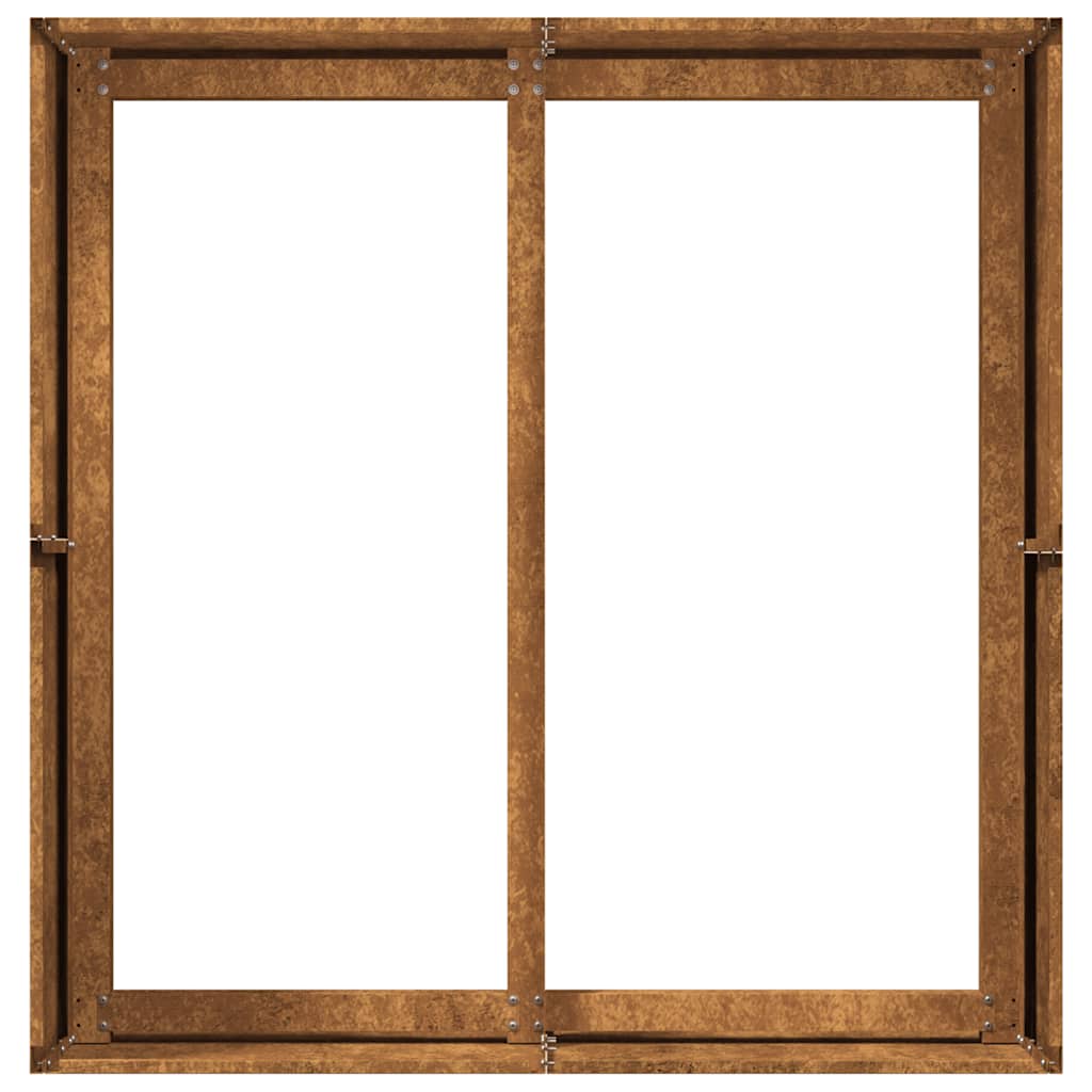 Lovelis, rūdžių, 80x80x40cm, oro sąlygoms atsparus plienas