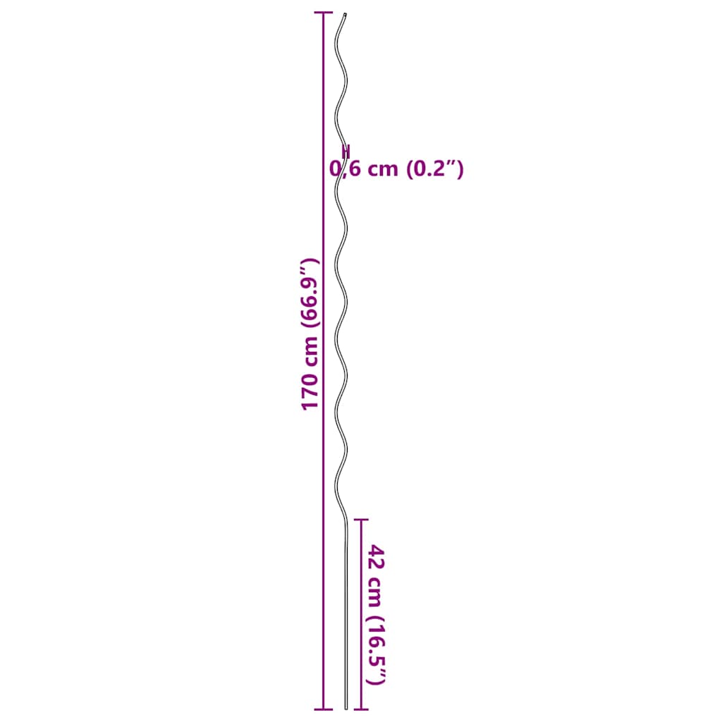 Spiralinis augalų palaikymas 5 vnt 170 cm Plienas