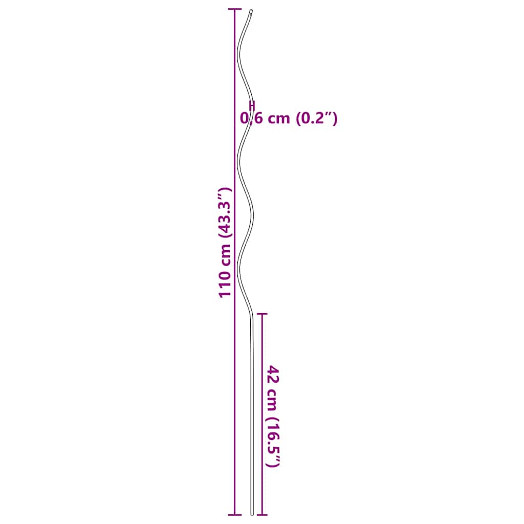 Spiralinės augalų atramos 20 vnt 110 cm Plienas