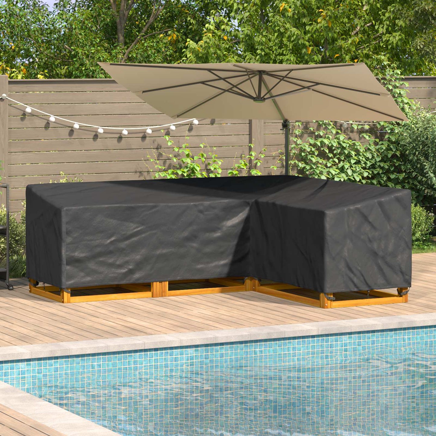 Baldų uždangalas Juodas 250 x 180 x 80 cm 600D Oksfordo audinys