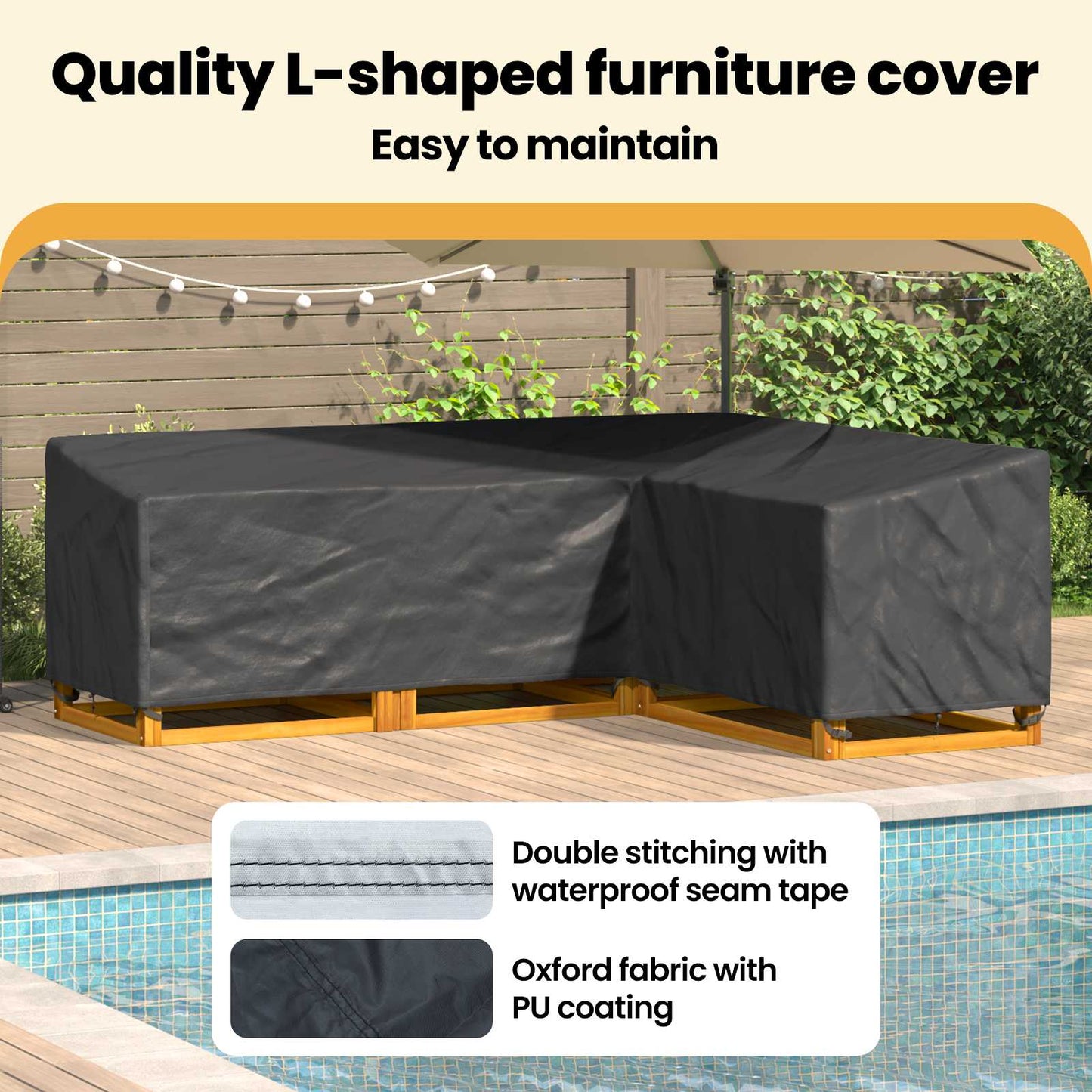 Lauko baldų uždangalas 260 x 210 x 80 cm 210D Oxford audinys