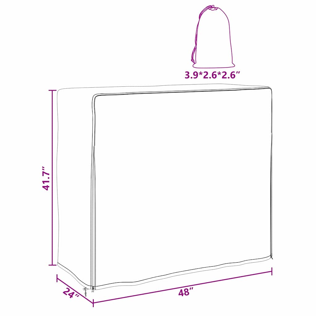 Lauko baldų uždangalas Juoda 122 x 61 x 106 cm 420D audinys