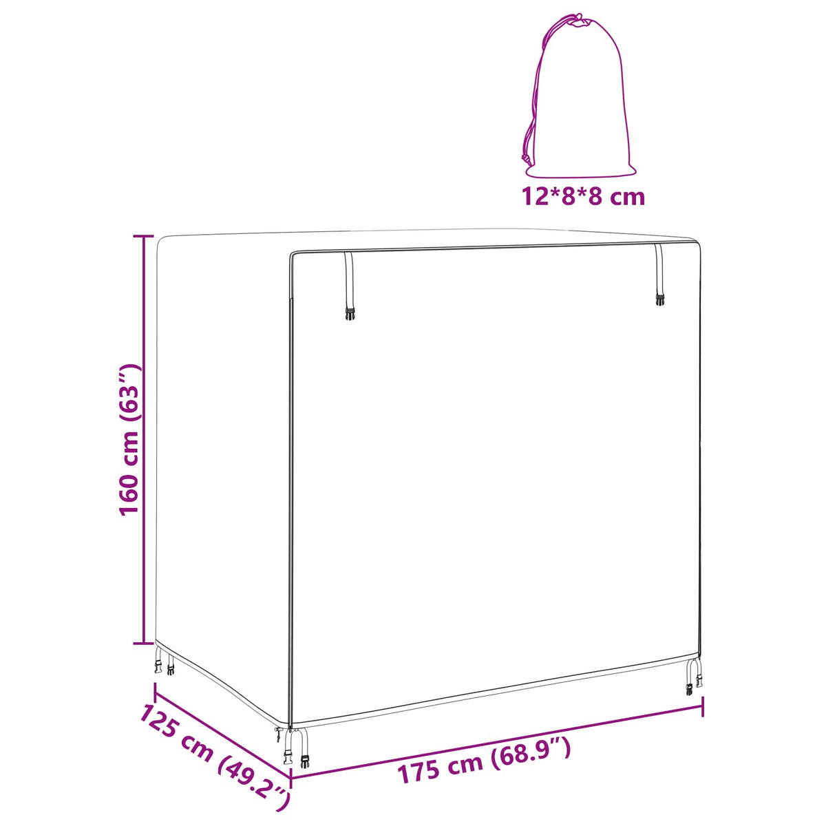 Lauko sūpynių uždangalas 175 x 125 x 180 cm 210D Oxford audinys