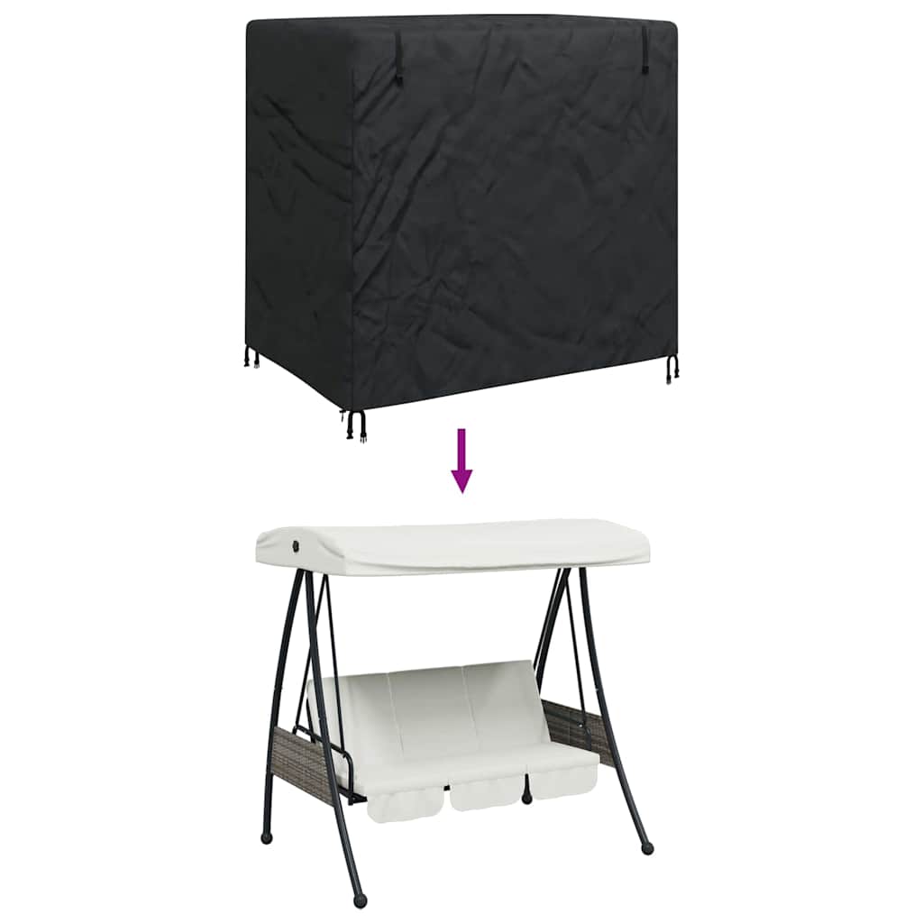 Lauko sūpynių uždangalas Juoda 175 x 125 x 160 cm 420D audinys