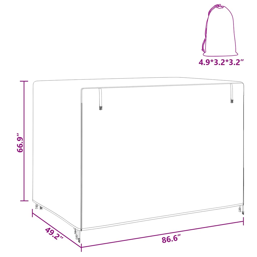 Lauko sūpynių uždangalas 220 x 125 x 170 cm 420D Oxford audinys