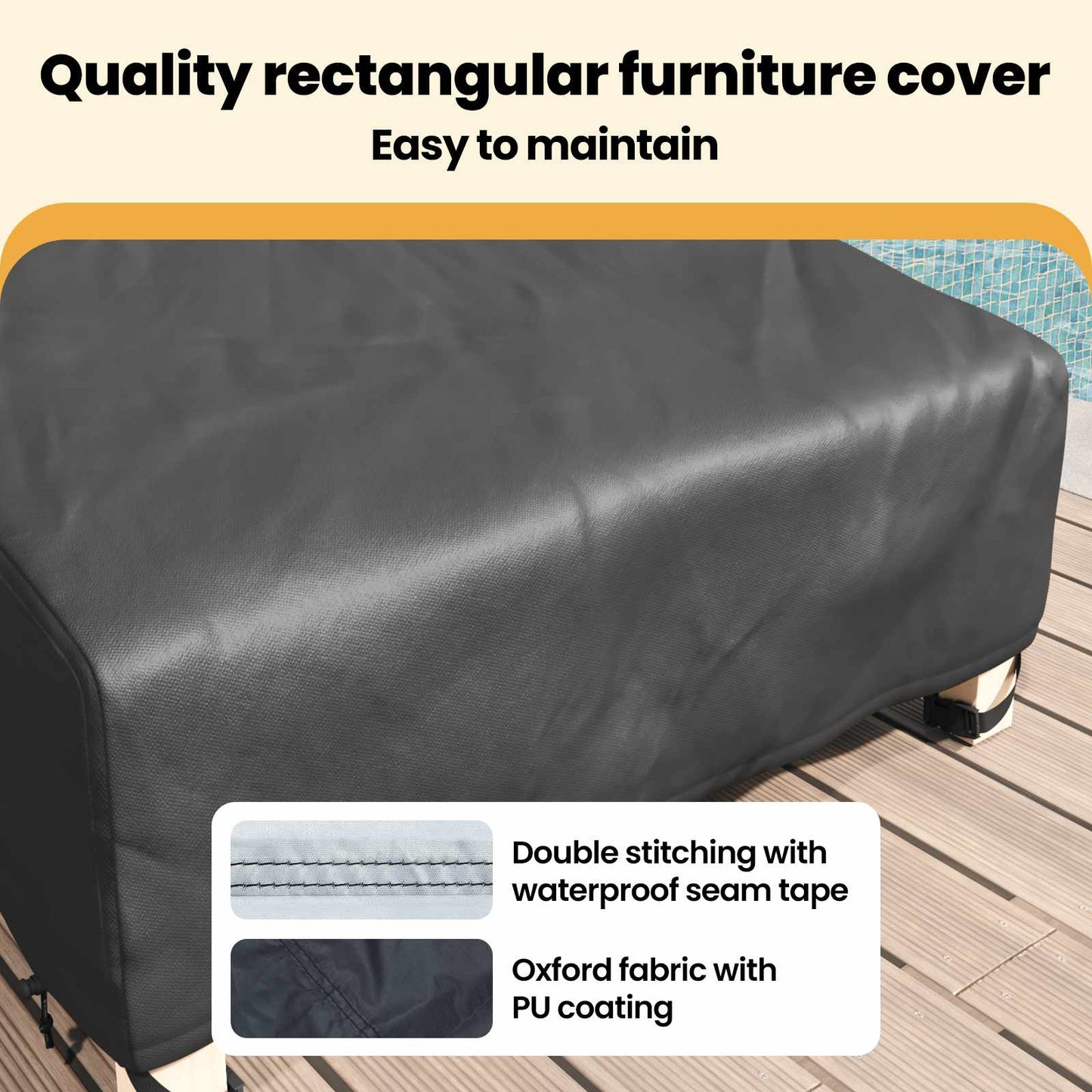 Lauko baldų uždangalas 203 x 81 x 63 cm 210D oksfordo audinys