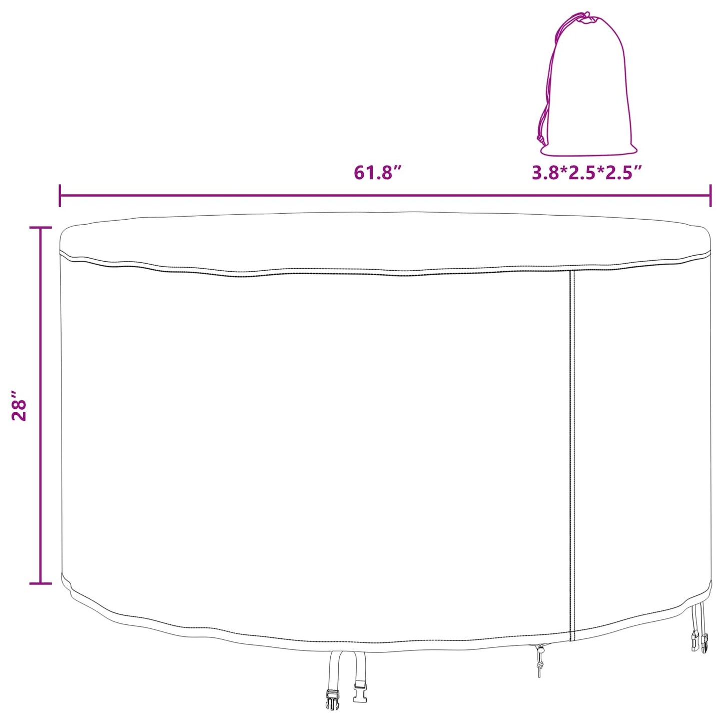 Lauko baldų uždangalas Juoda 157 x 157 x 71 cm 420D audinys