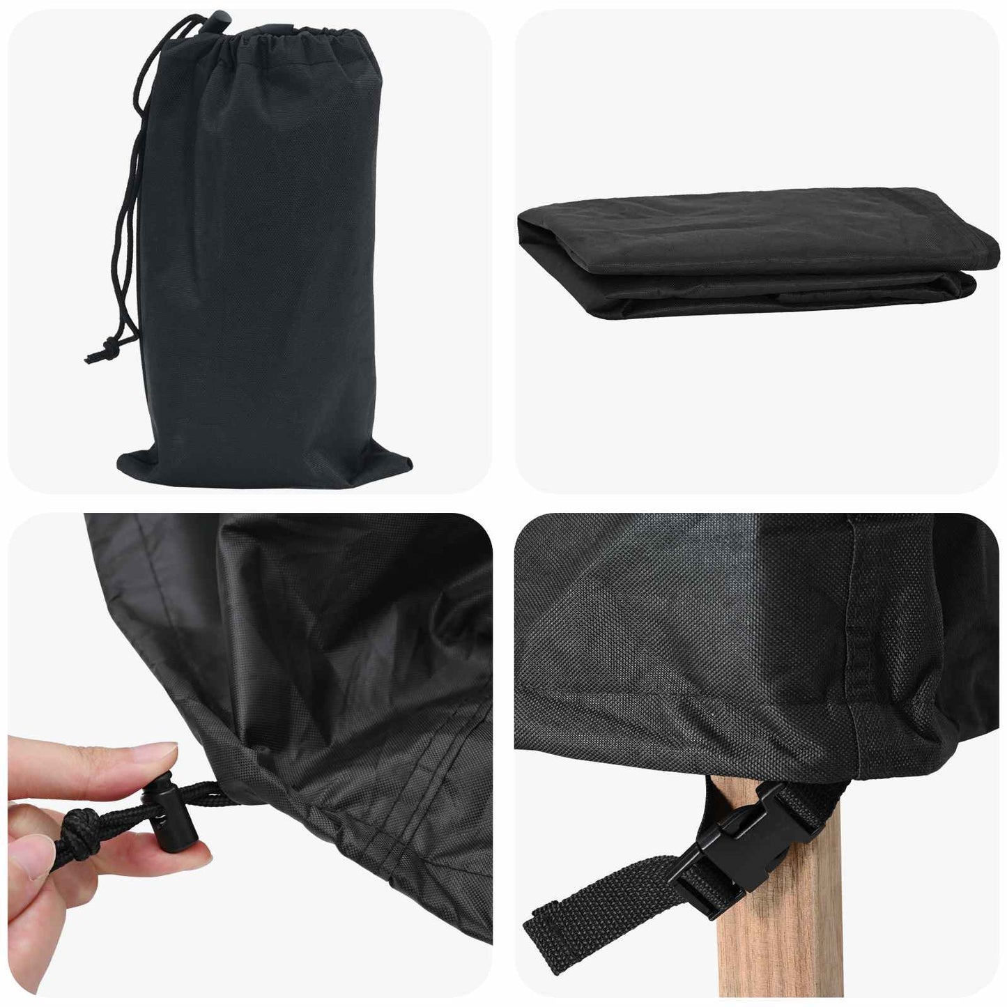 Lauko baldų uždangalas Juoda 157 x 157 x 71 cm 600D audinys