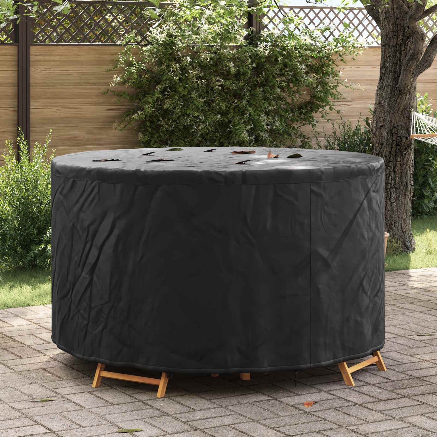 Lauko baldų uždangalas Juoda 157 x 157 x 71 cm 600D audinys