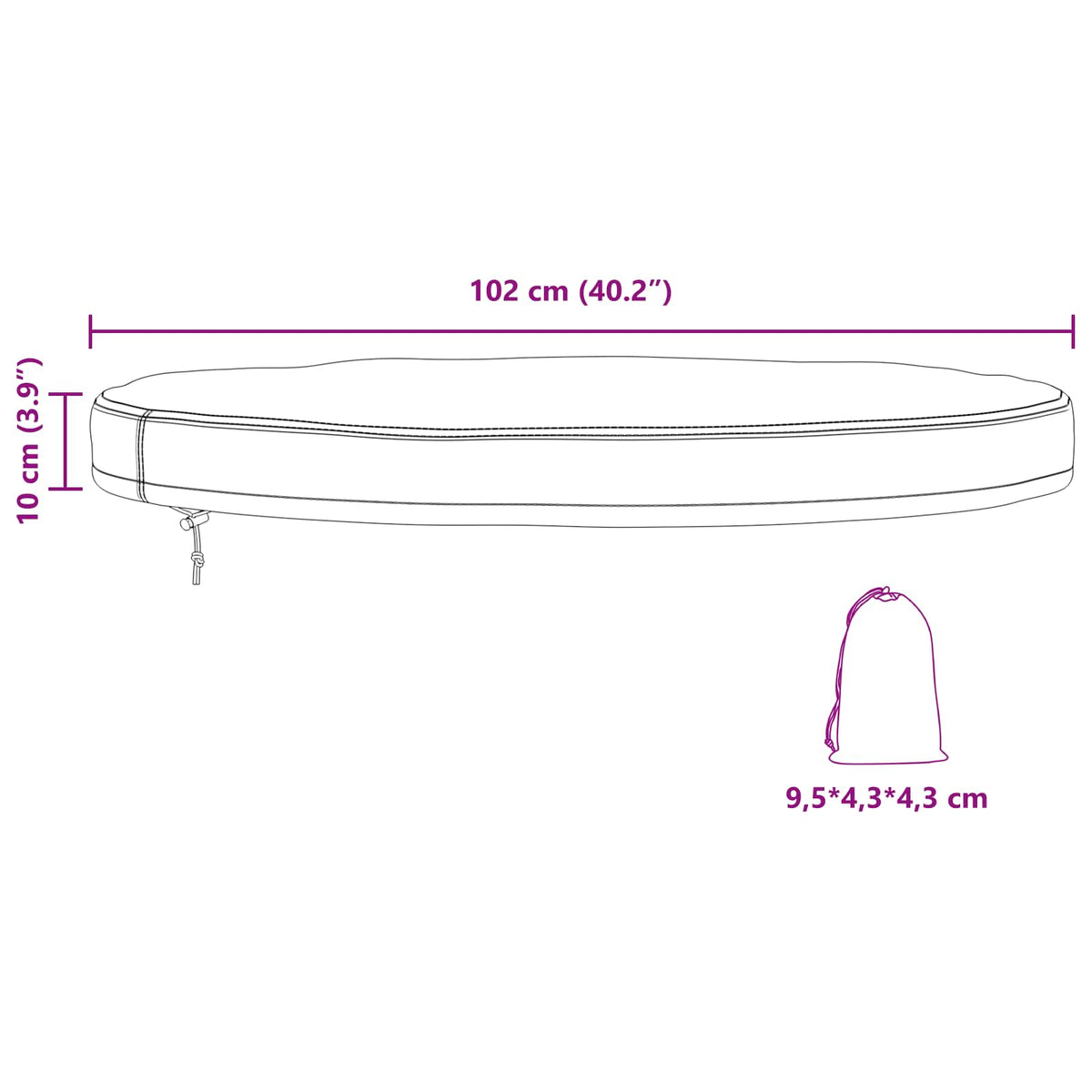 Lauko Stalo Uždangalas Juoda 102 x 102 x 10 cm 420D audinys