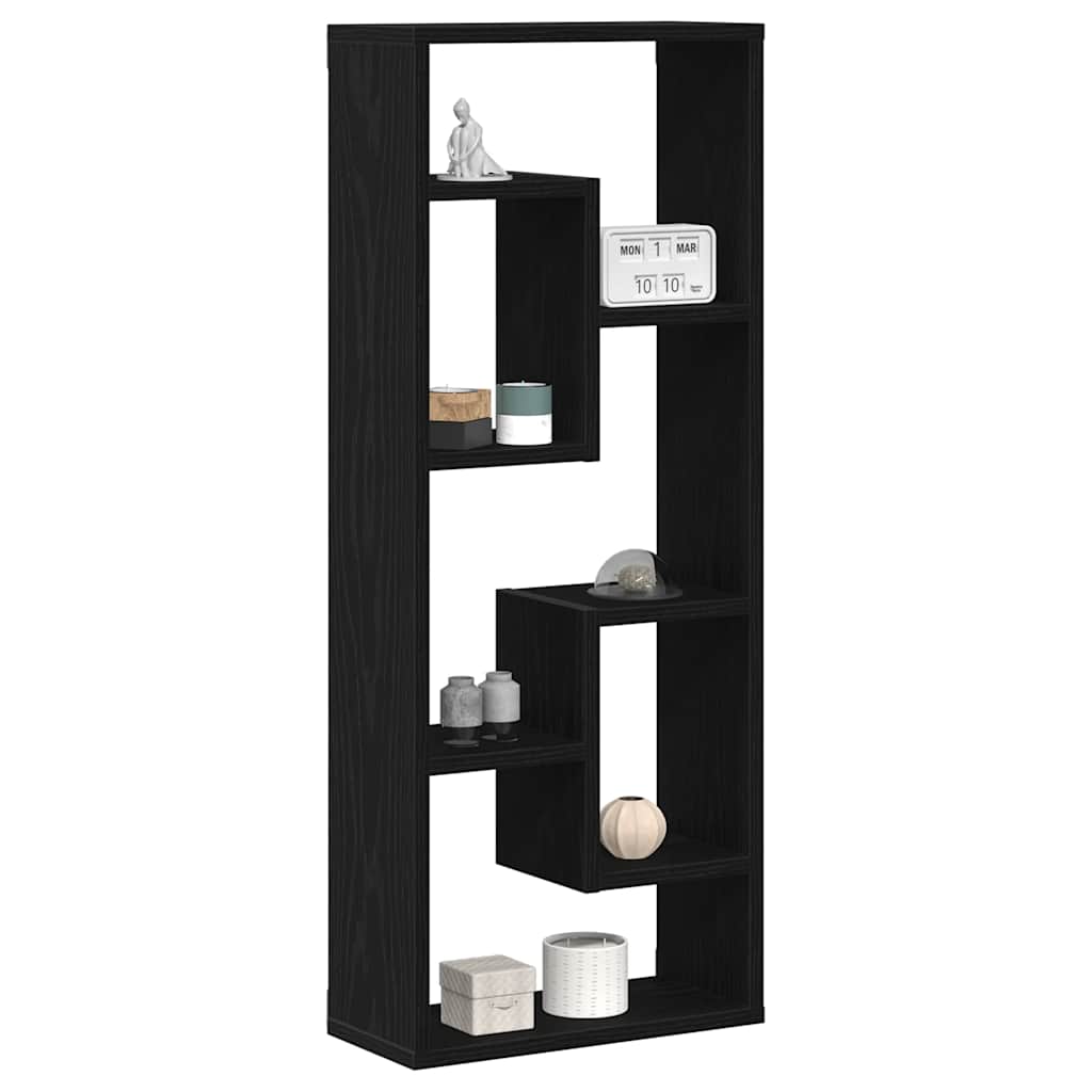 Sieninė lentyna, juodo ąžuolo spalvos, 36x16x90cm, inžinerinė mediena