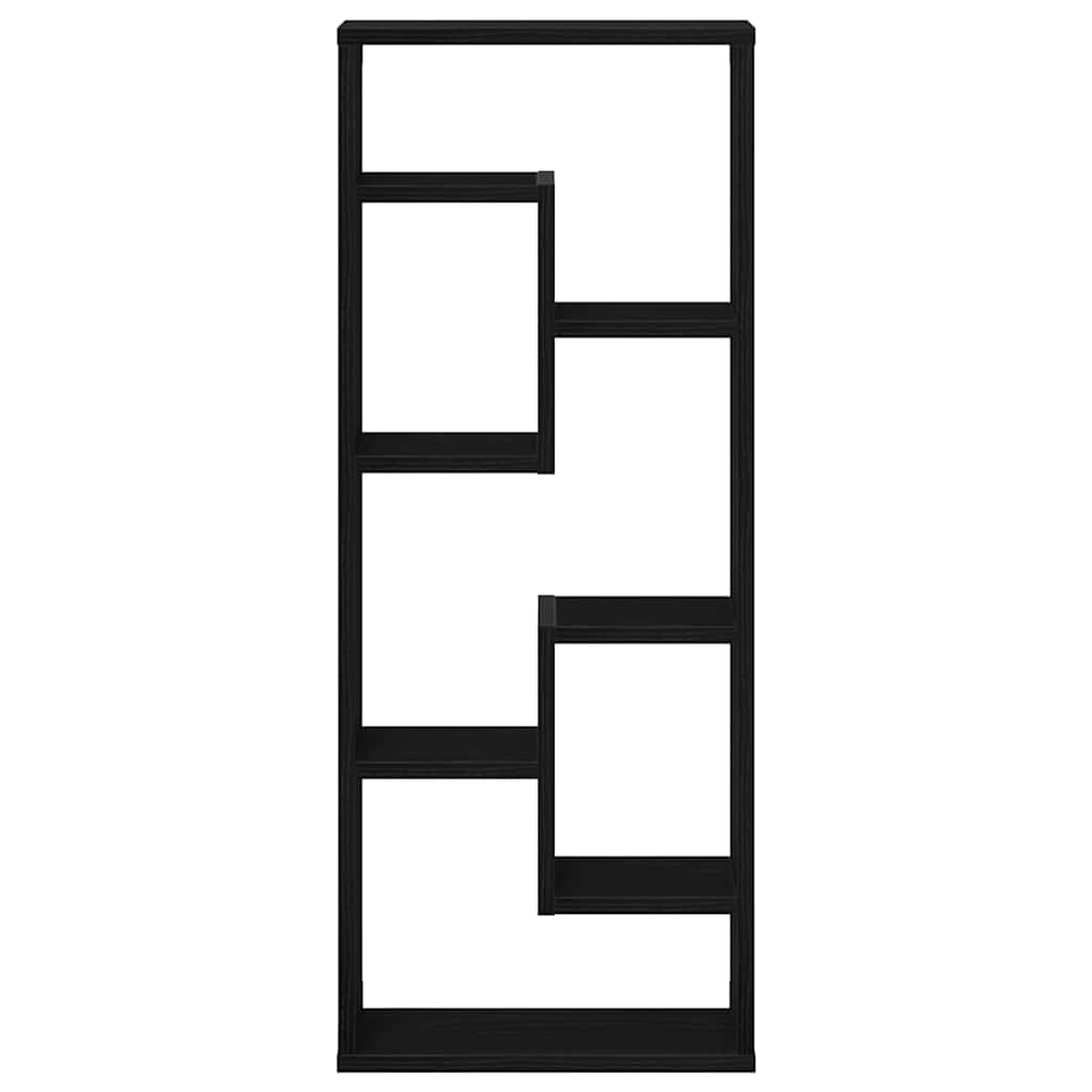 Sieninė lentyna, juodo ąžuolo spalvos, 36x16x90cm, inžinerinė mediena