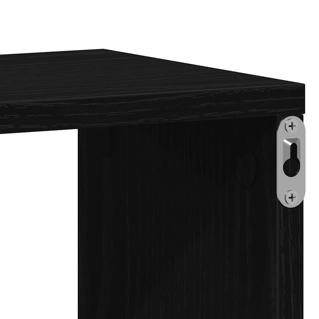 Wall Cube lentynos 4 vnt Juodas ąžuolas 100x15x30 cm