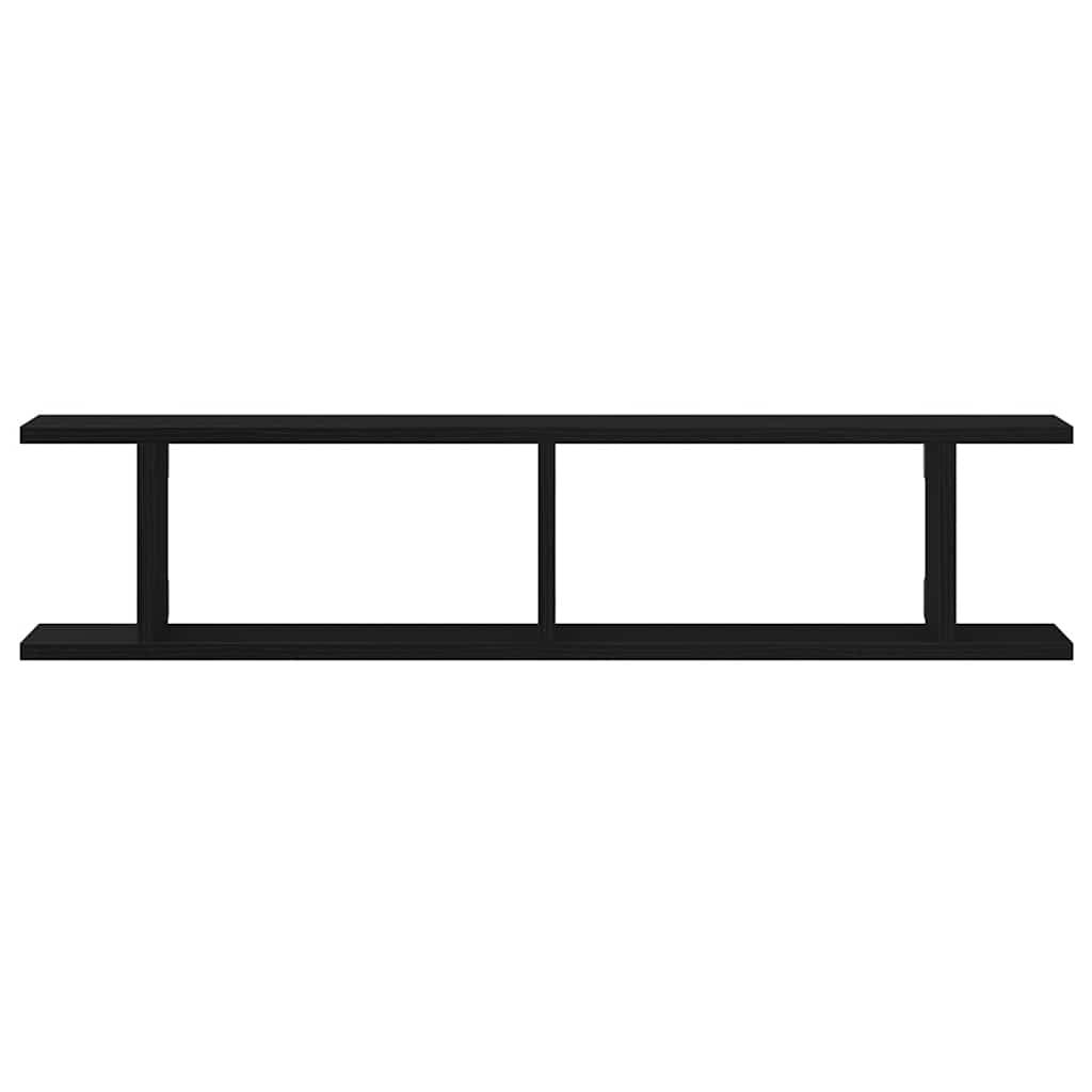 Sieninės lentynos, 2vnt., juodasis ąžuolas, 90x18x20cm, mediena