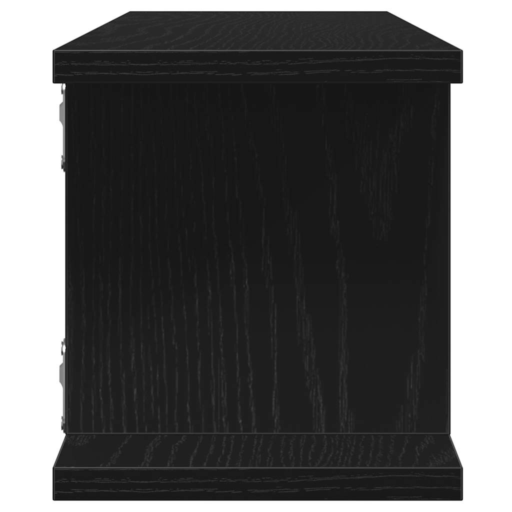 Sieninės lentynos, 2vnt., juodasis ąžuolas, 90x18x20cm, mediena