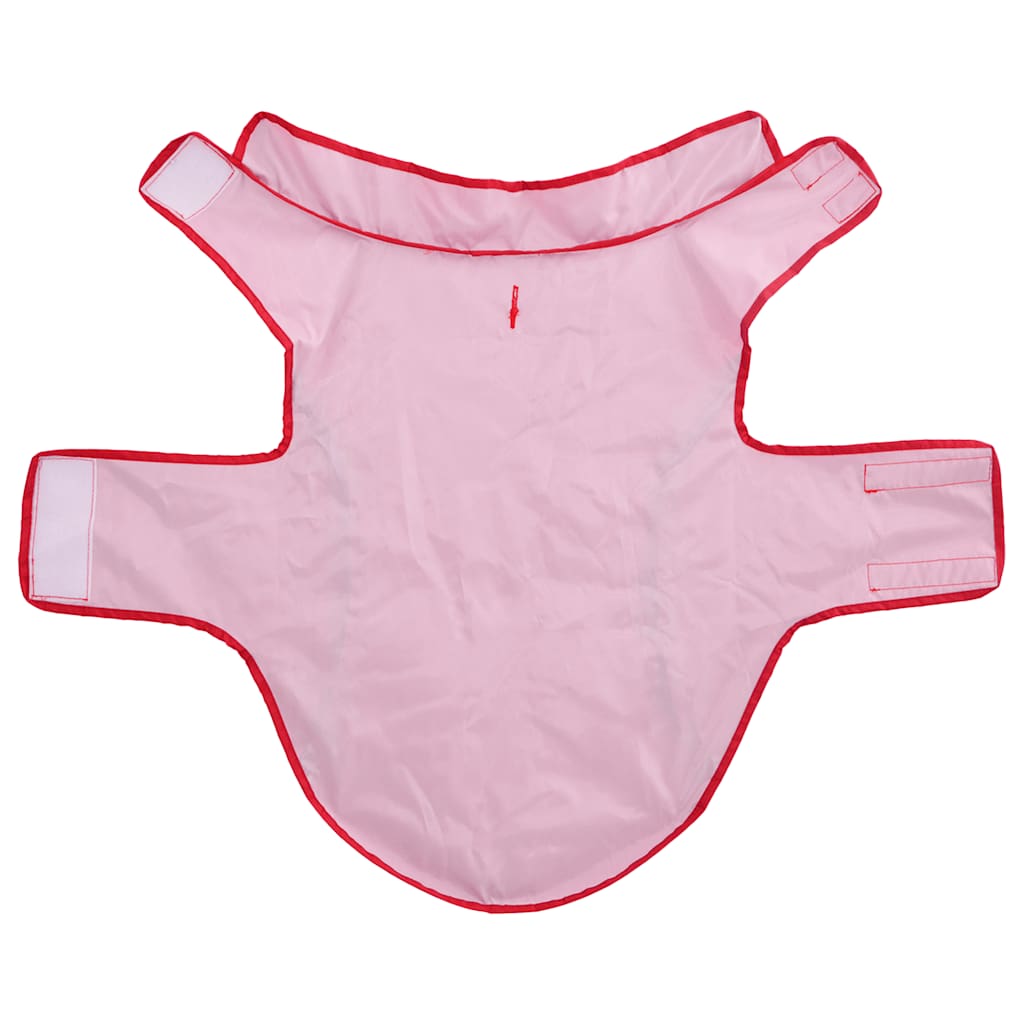 Šuns lietpaltis su šviesą atspindinčiomis juostelėmis, poliesteris, raudonas, 2XL