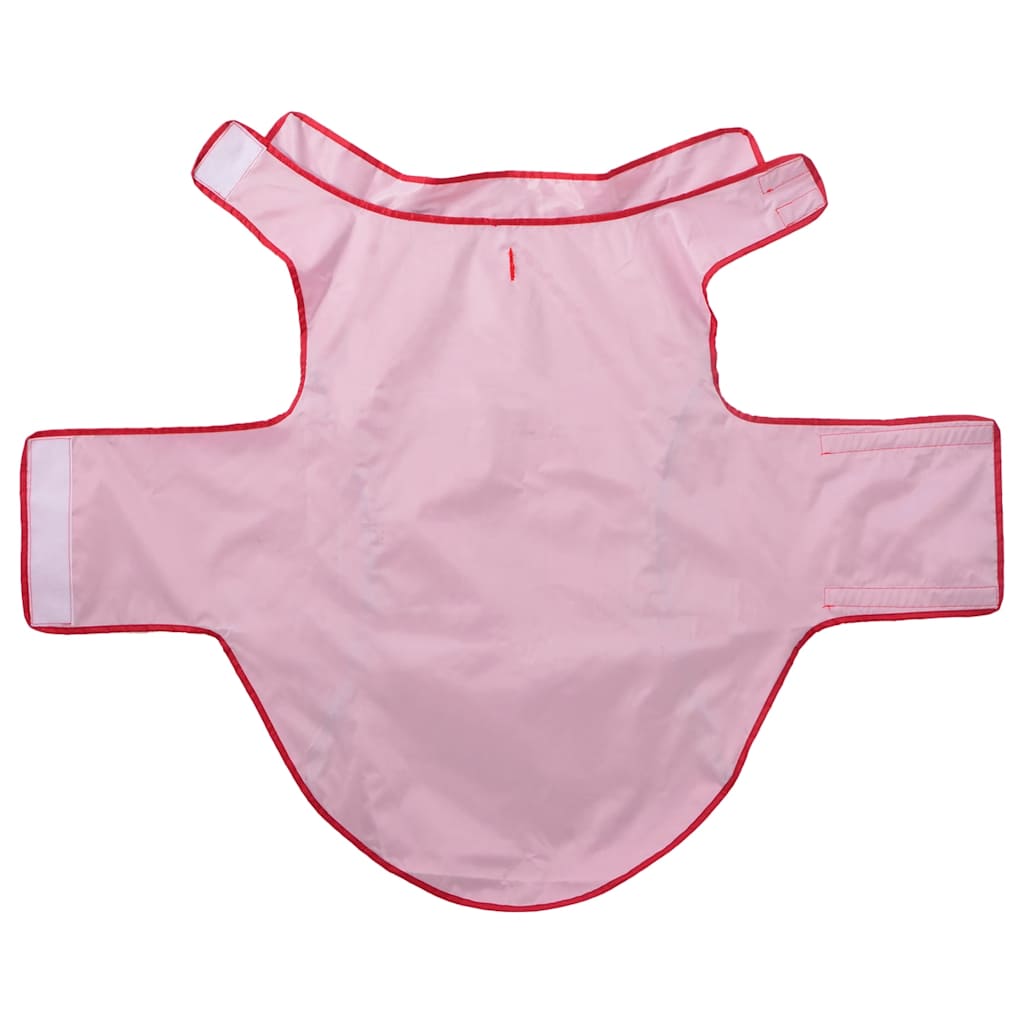 Šuns lietpaltis su šviesą atspindinčiomis juostelėmis, poliesteris, raudonas, 4XL