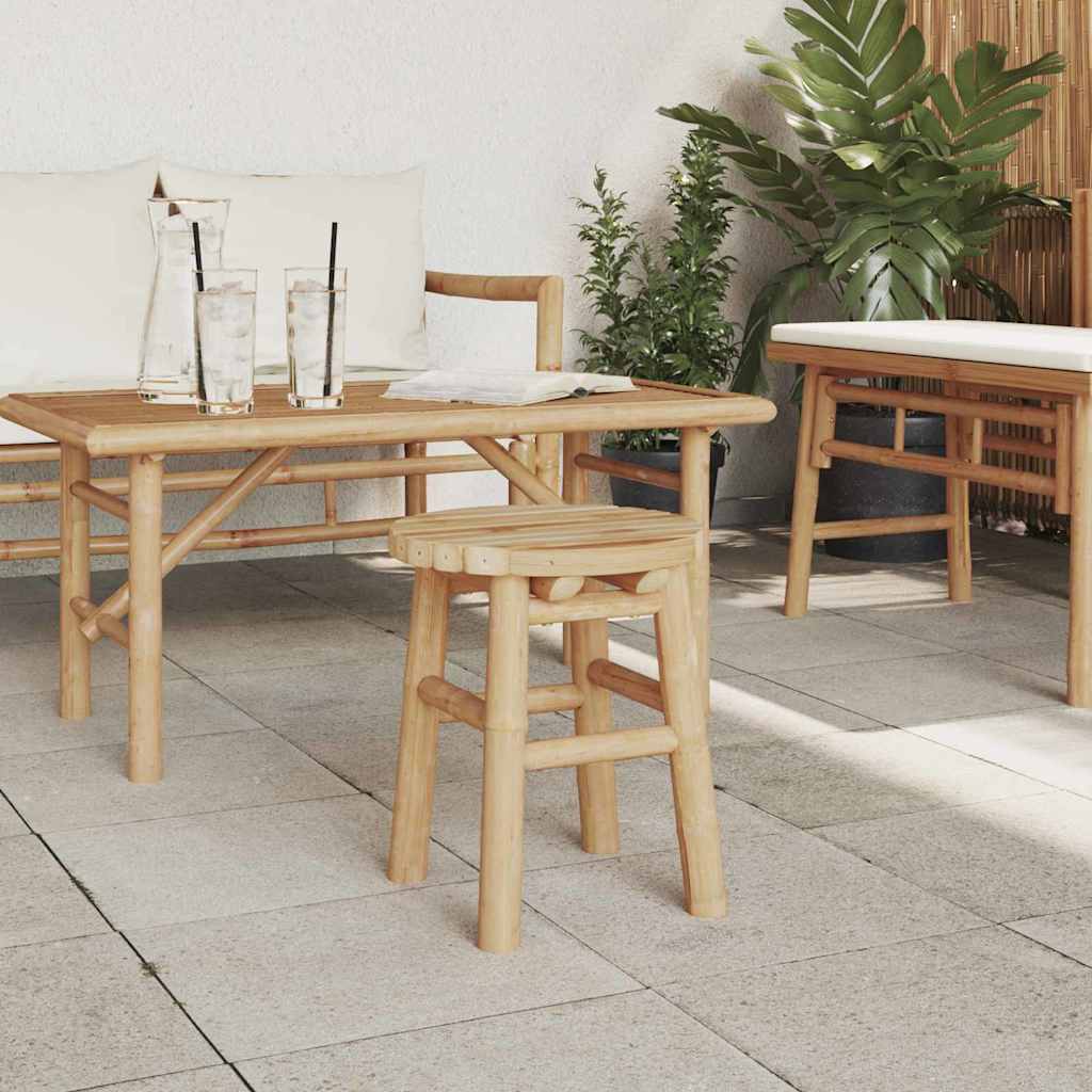 Žemas Suolo Padas Apvalus Ø30x36 cm Iš Bambuko