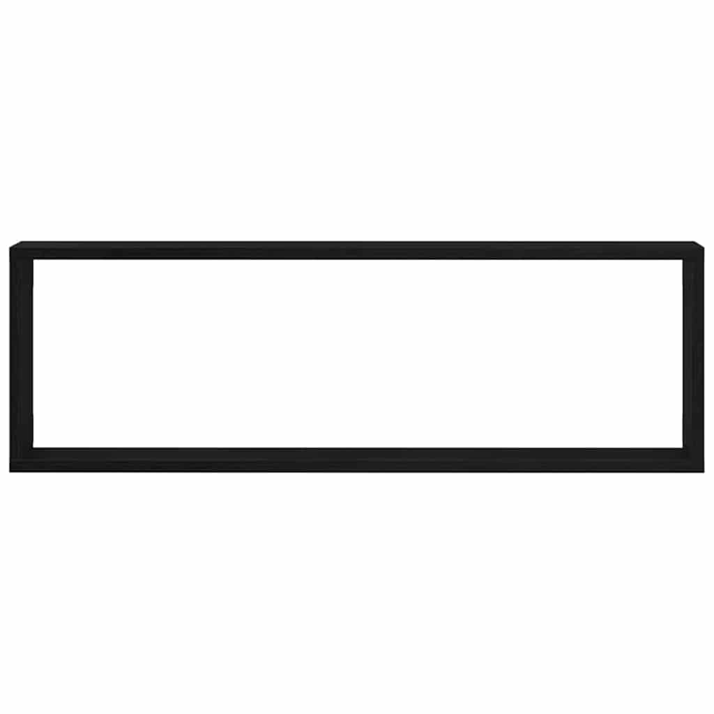 Sieninė lentyna su lentyna 2 pcs Juodas ąžuolas 80 x 15 x 26 cm