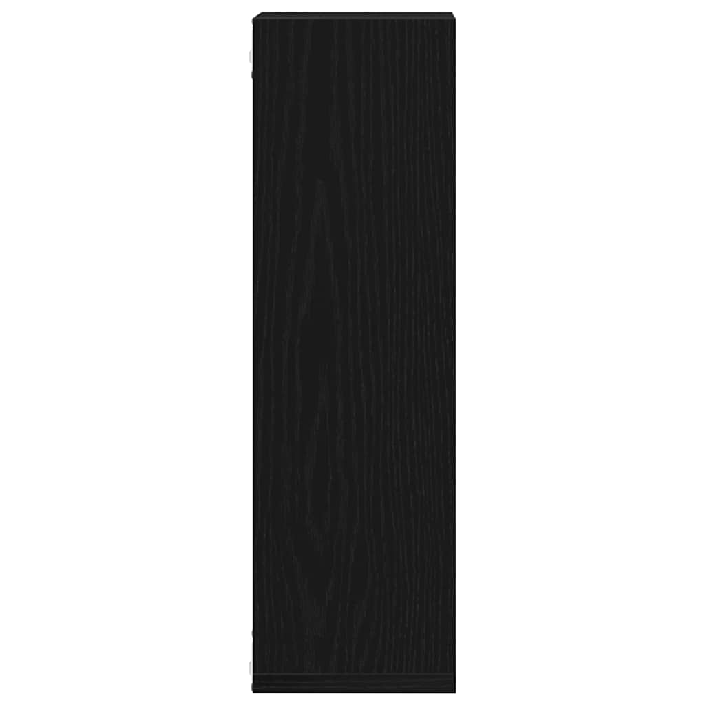 Sieninė lentyna su lentyna 2 pcs Juodas ąžuolas 50 x 15 x 85 cm