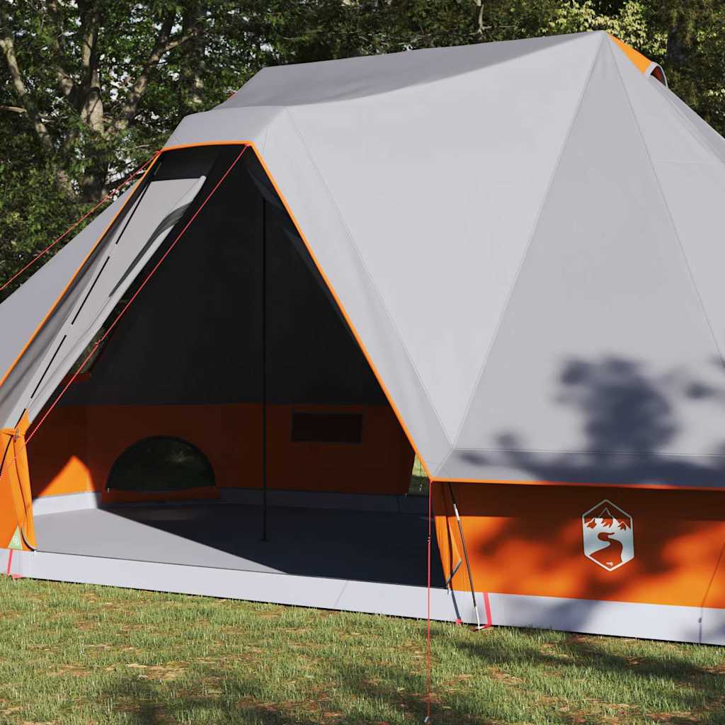 Šeimos Palapinė Tipi - Pilka ir Oranžinė, 10 Žmonių, Vandeniui Atspari