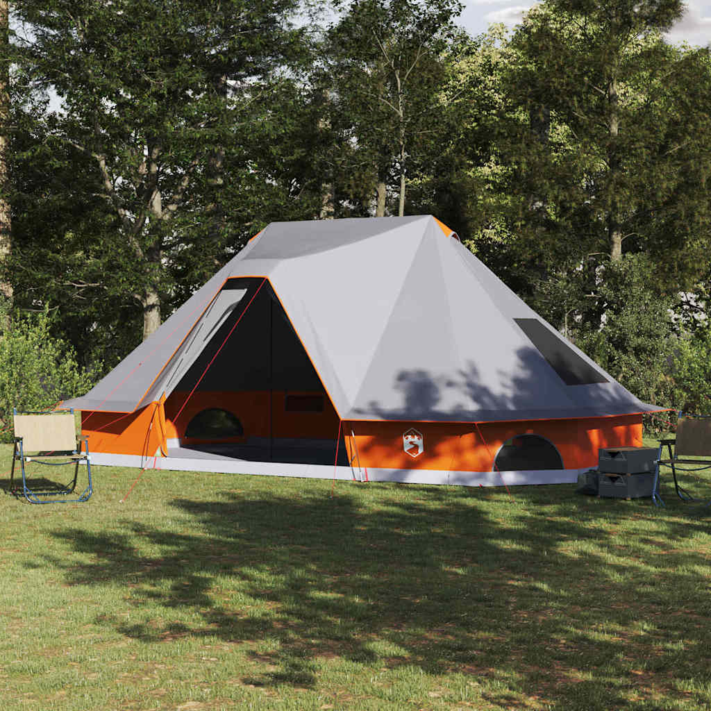 Šeimos Palapinė Tipi - Pilka ir Oranžinė, 10 Žmonių, Vandeniui Atspari