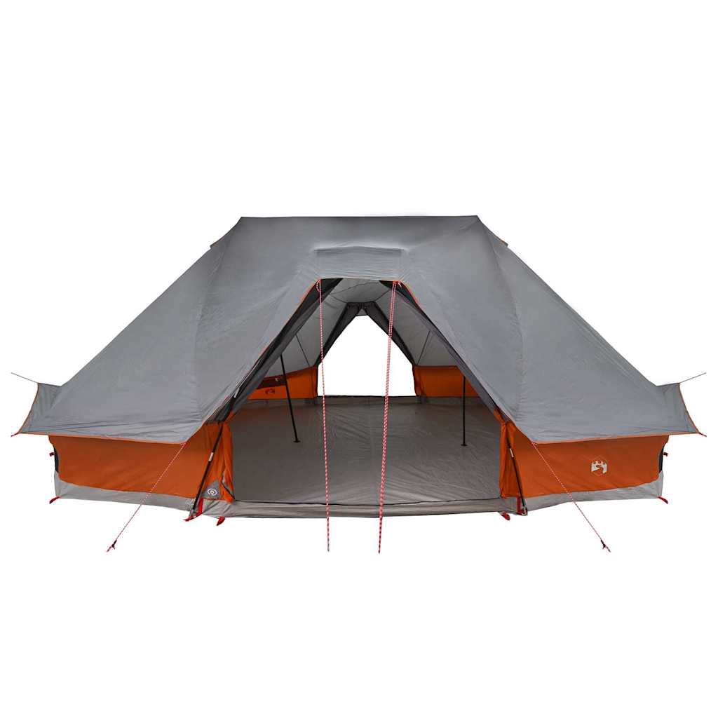 Šeimos Palapinė Tipi - Pilka ir Oranžinė, 10 Žmonių, Vandeniui Atspari