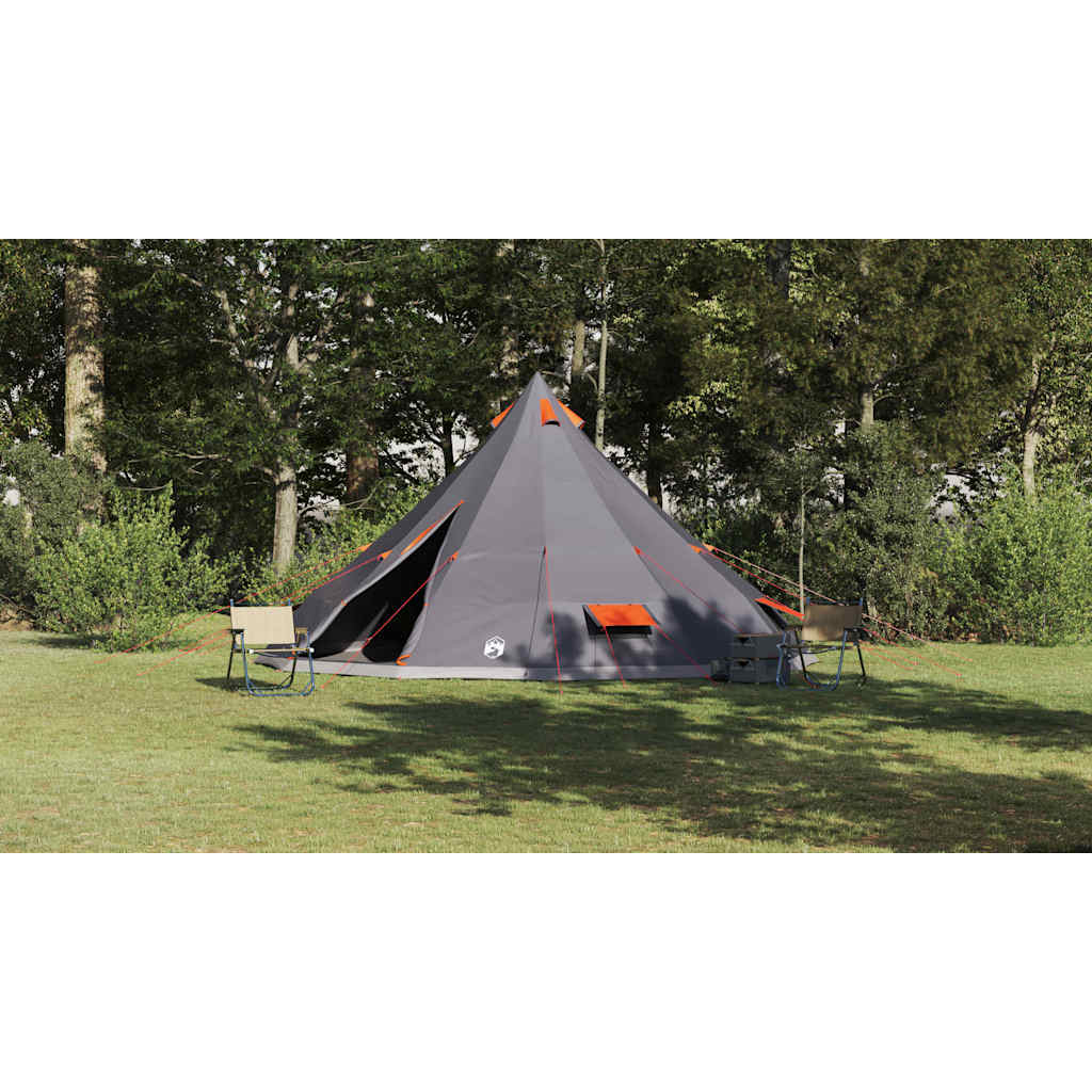 šeimos tipi palapinė pilka ir oranžinė 12 žmonių vandeniui atspari