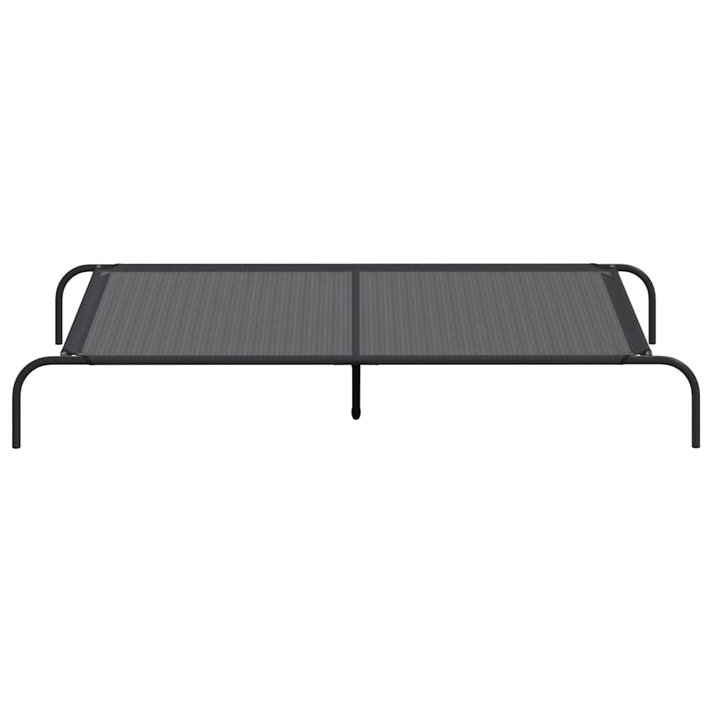 paaukštinta lova šuniui juoda 150x90x20 cm tekstilės ir plieno