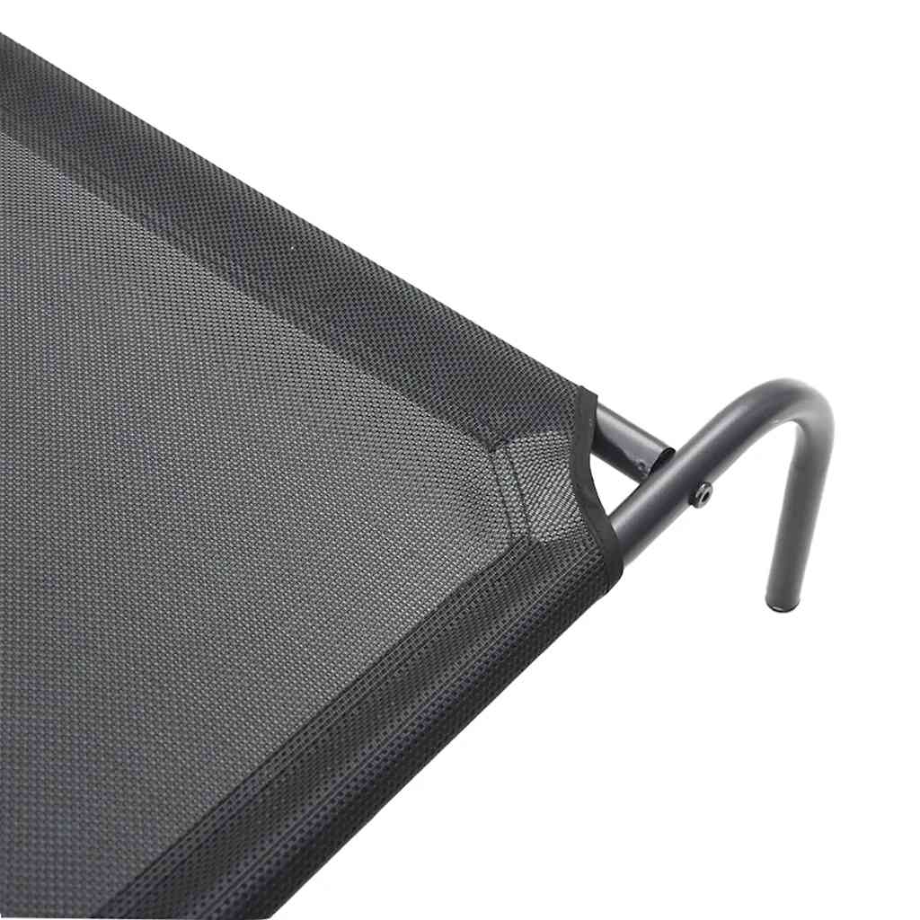paaukštinta lova šuniui juoda 150x90x20 cm tekstilės ir plieno