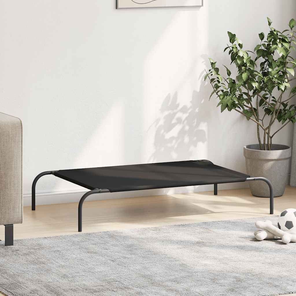 paaukštinta šunų lova juoda 110x65x20 cm Oksfordo audinys