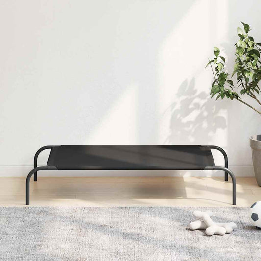 paaukštinta šunų lova juoda 110x65x20 cm Oksfordo audinys