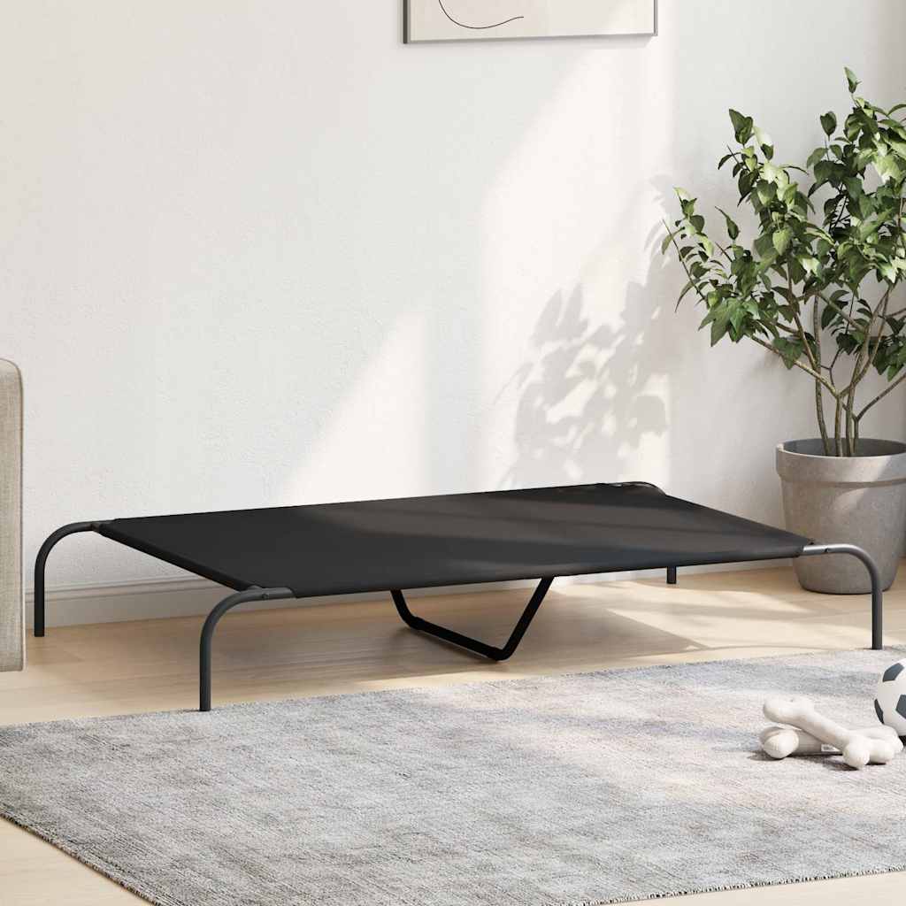 paaukštinta šunų lova juoda 130x80x20 cm Oksfordo audinys