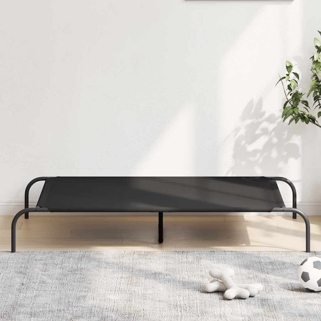 paaukštinta šunų lova juoda 130x80x20 cm Oksfordo audinys
