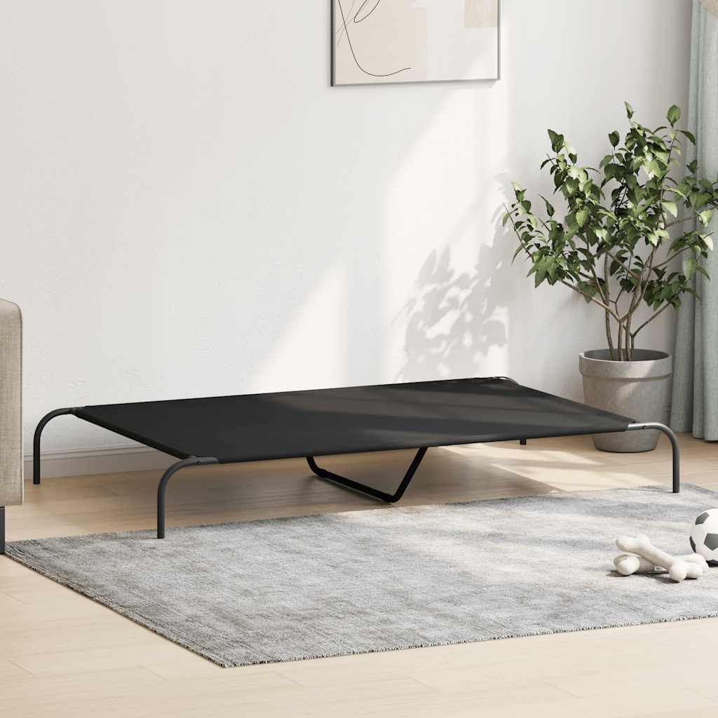 paaukštinta šunų lova juoda 150x90x20 cm Oksfordo audinys