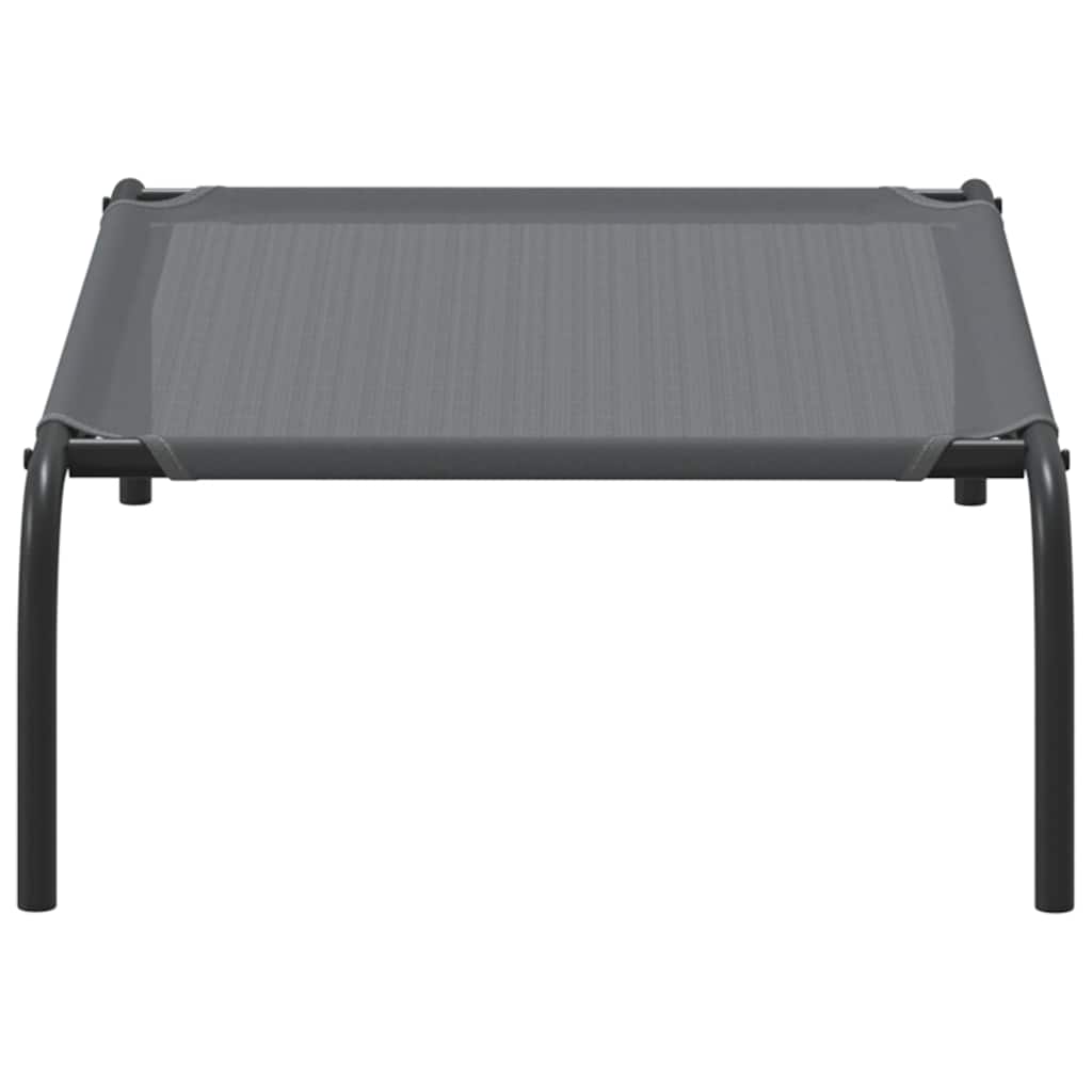 paaukštinta šunų lova, pilka 90x50x20 cm, tekstilė ir plienas