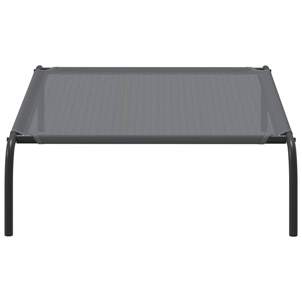 paaukštinta šunų lova, pilka 110x65x20 cm tekstilės ir plieno