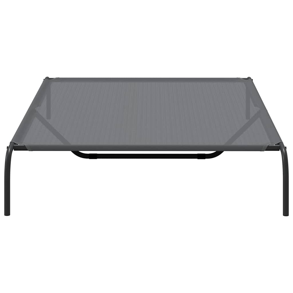 paaukštinta šunų lova, pilka 150x90x20 cm tekstilės ir plieno