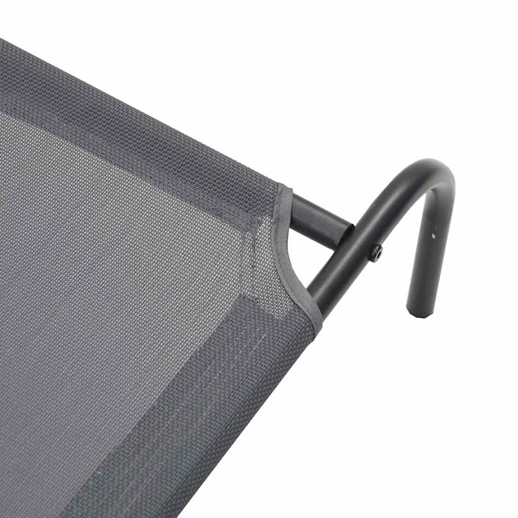 paaukštinta šunų lova, pilka 150x90x20 cm tekstilės ir plieno