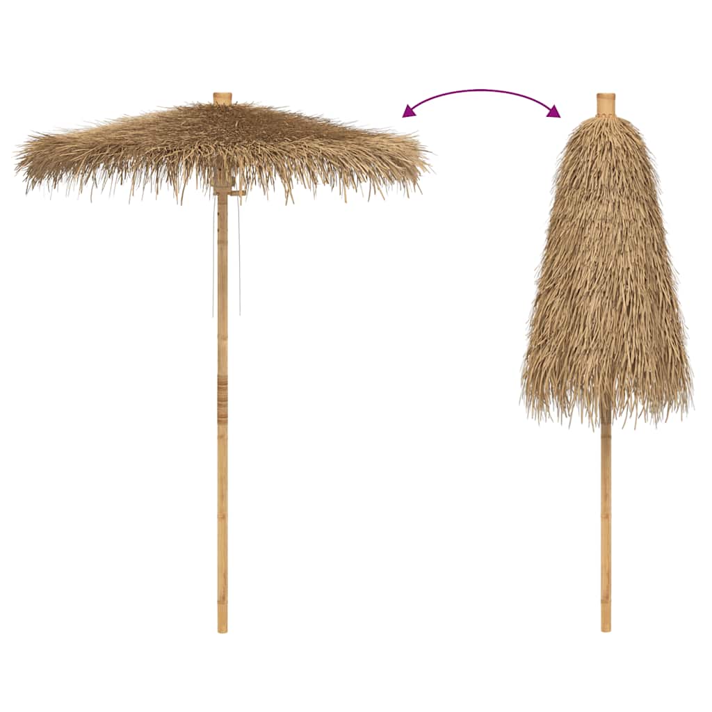 Tiki skėtis su banano lapo stogeliu, 150 cm, bambukas