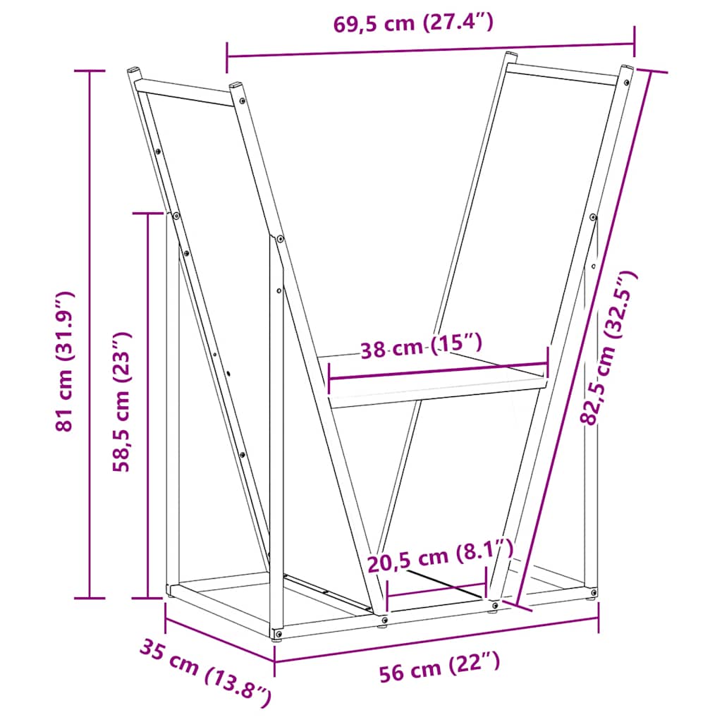Stovas malkoms, balta, 69,5x35x81 cm, šaltai valcuotas plienas