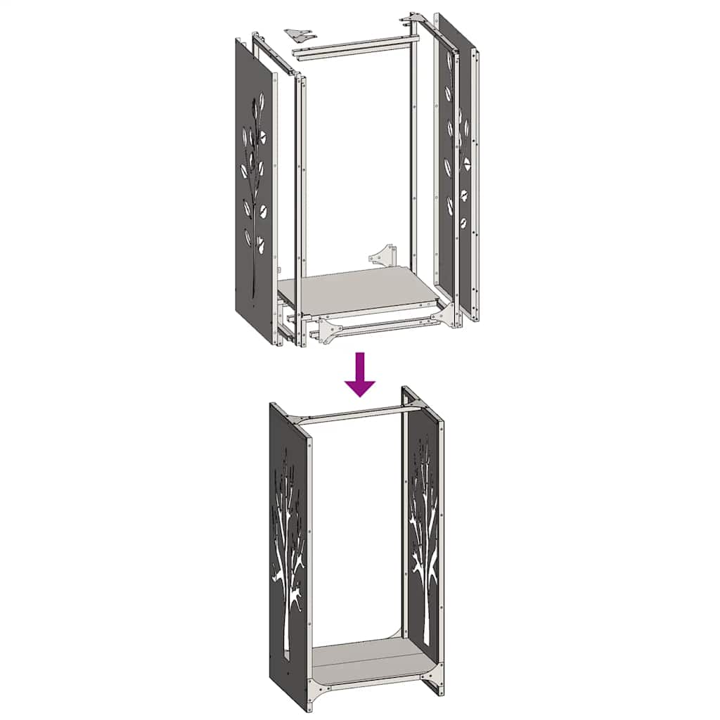 Stovas malkoms, 40x30x80 cm, šaltai valcuotas plienas