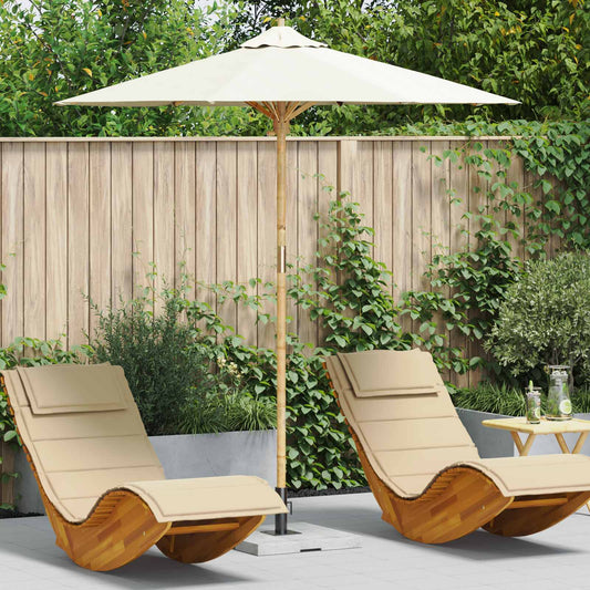 Sodo parasolis kreminės spalvos 217x230 cm bambuko