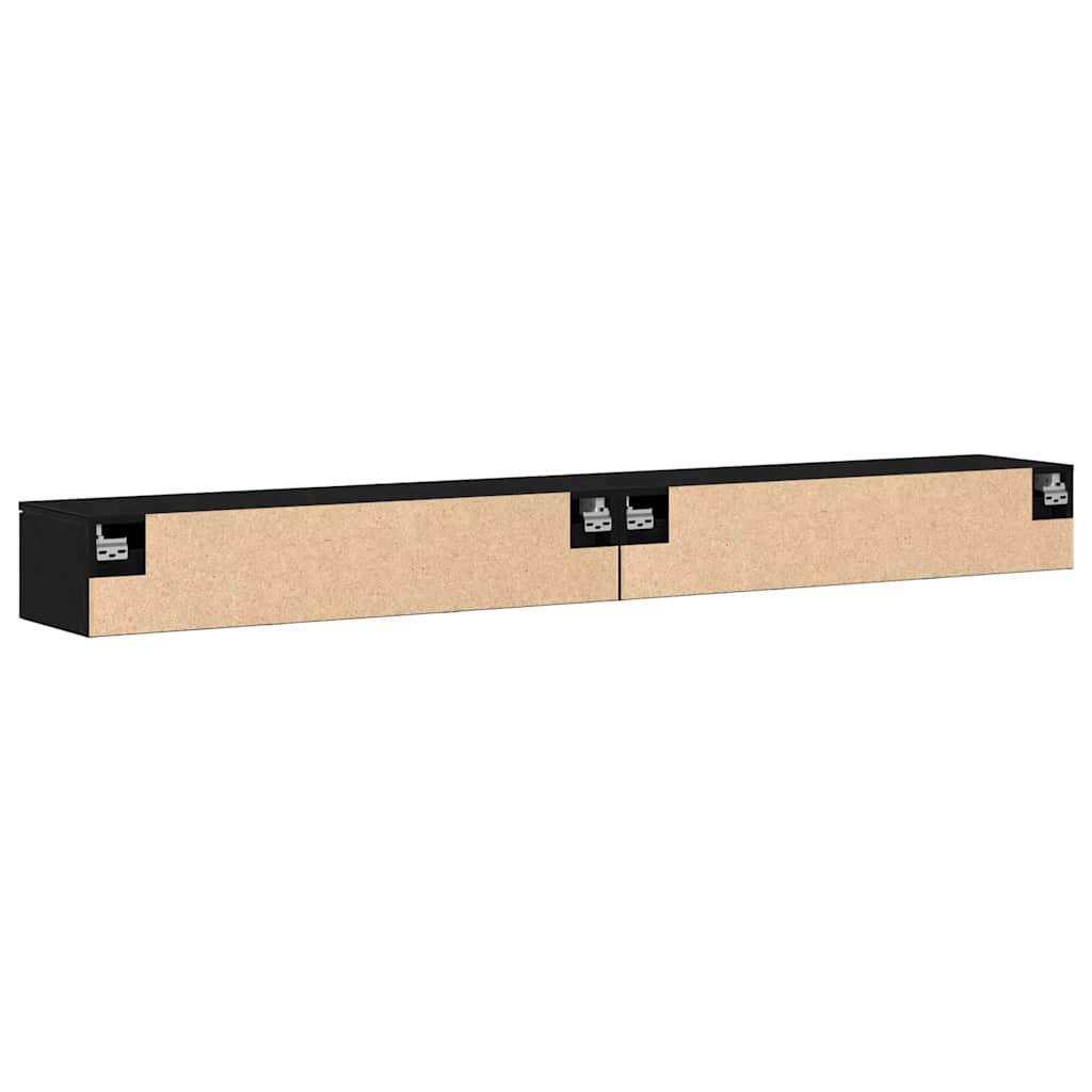 sieninės spintos 2 vnt Juodas ąžuolas 204x30x20 cm Inžinerinė mediena