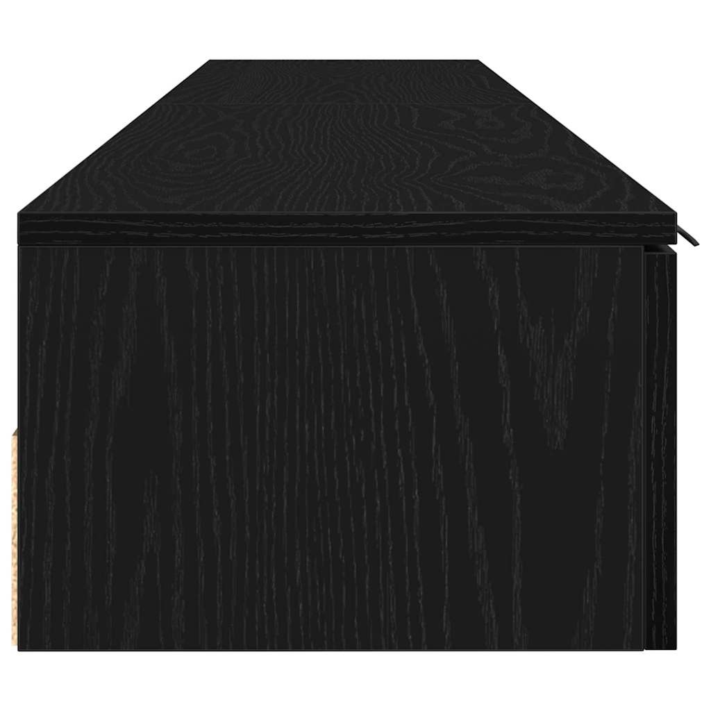 sieninės spintos 2 vnt Juodas ąžuolas 204x30x20 cm Inžinerinė mediena